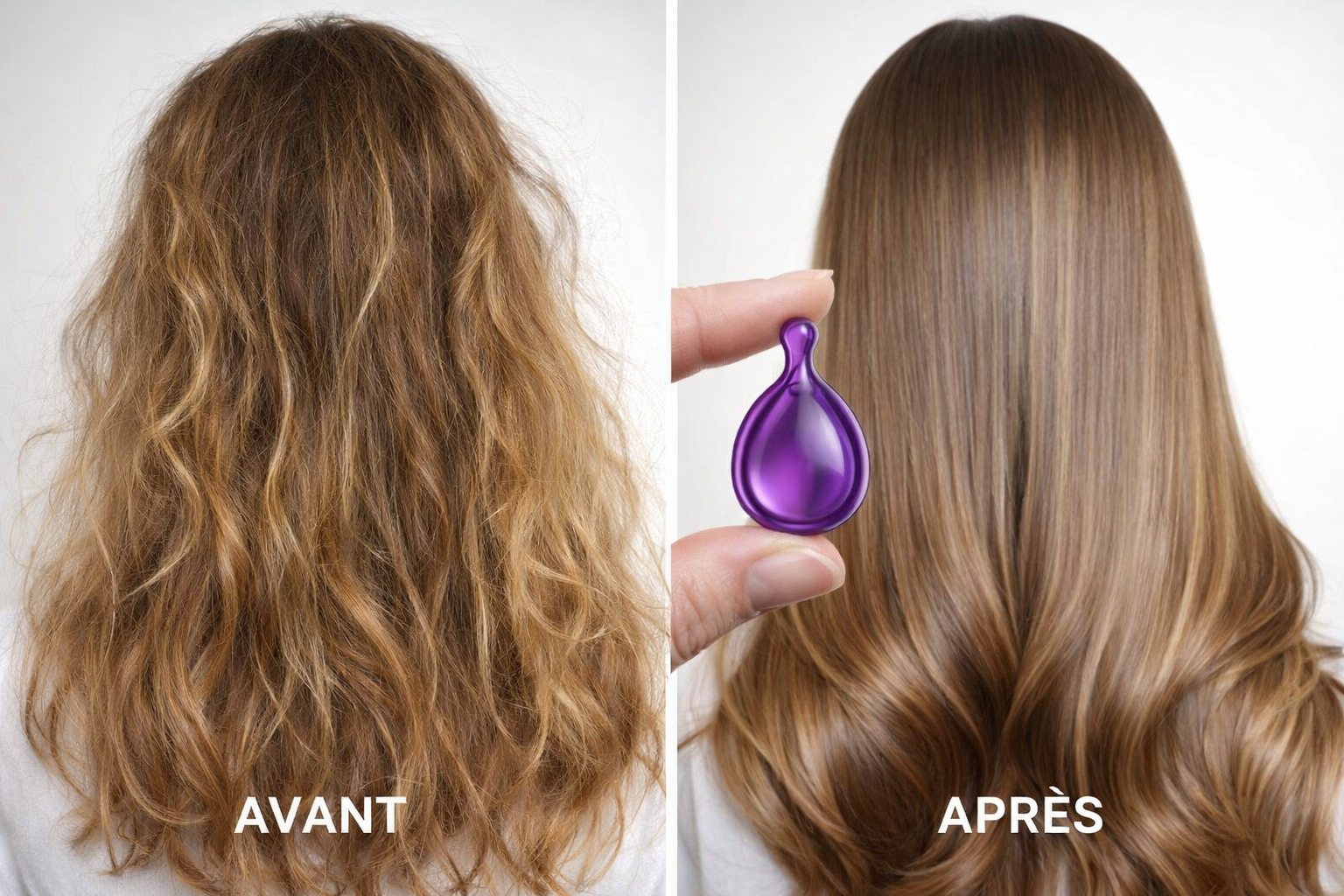 Dites adieu aux frisottis et aux cheveux ternes dès la première application grâce à notre huile capillaire sans rinçage