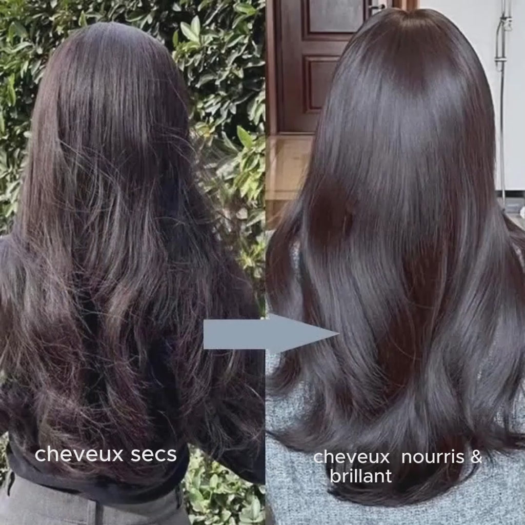 Dites adieu aux frisottis et aux cheveux ternes dès la première application grâce à notre huile capillaire sans rinçage